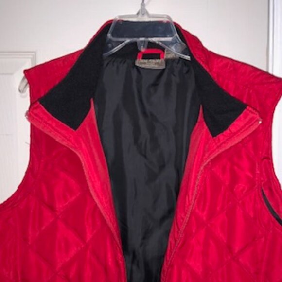 Jane Ashley Red Puffer Vest Size 3XL Sleeveless Zip Up Pockets Warm Oversize Y2k - Picture 3 of 11